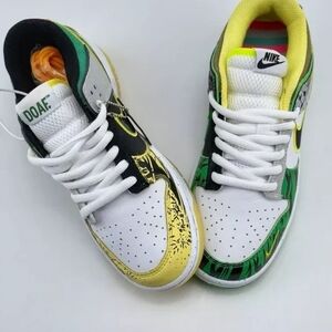 Nike Men's Multicolor White Green Yellow Black Athletic Shoes